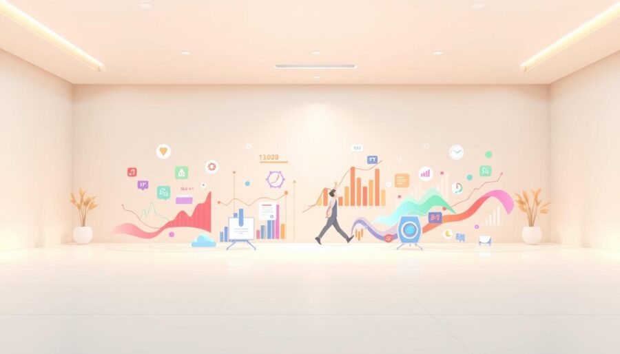 A sleek, minimalist animation featuring the "Simple Frame" brand, showcasing the benefits of using animated marketing content for business. In the foreground, a vibrant, colorful scene depicting various marketing elements - graphs, charts, and icons - seamlessly flowing and transforming. The middle ground features a sophisticated medical-style animation, highlighting key data and statistics. In the background, a clean, white environment with subtle gradients, creating a sense of professionalism and high-quality. Warm, directional lighting accentuates the dynamic movement and elegant simplicity of the scene, conveying the power of impactful, visually engaging marketing animations.