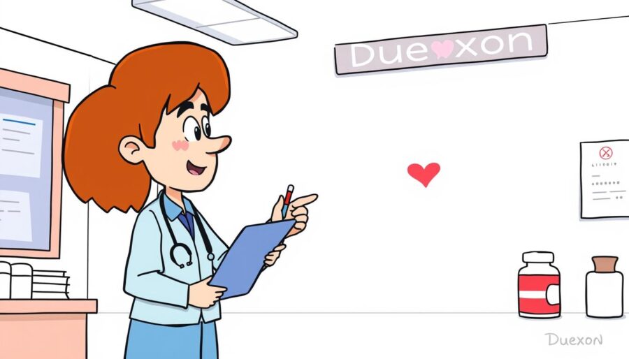 Generuj obraz animacji whiteboard dla leku Duexon